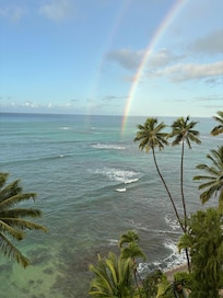Double rainbow in morning