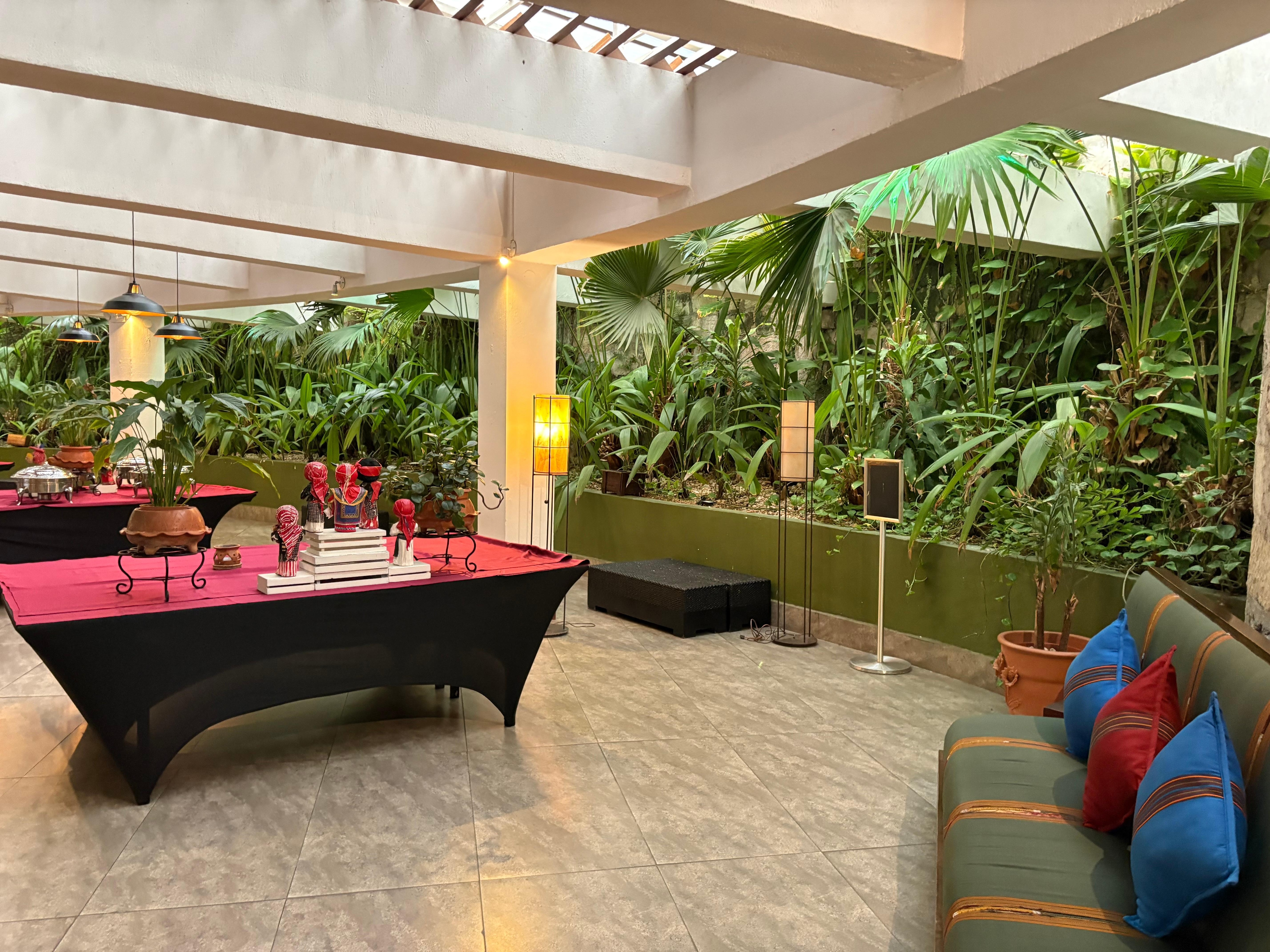 Breakfast buffet area