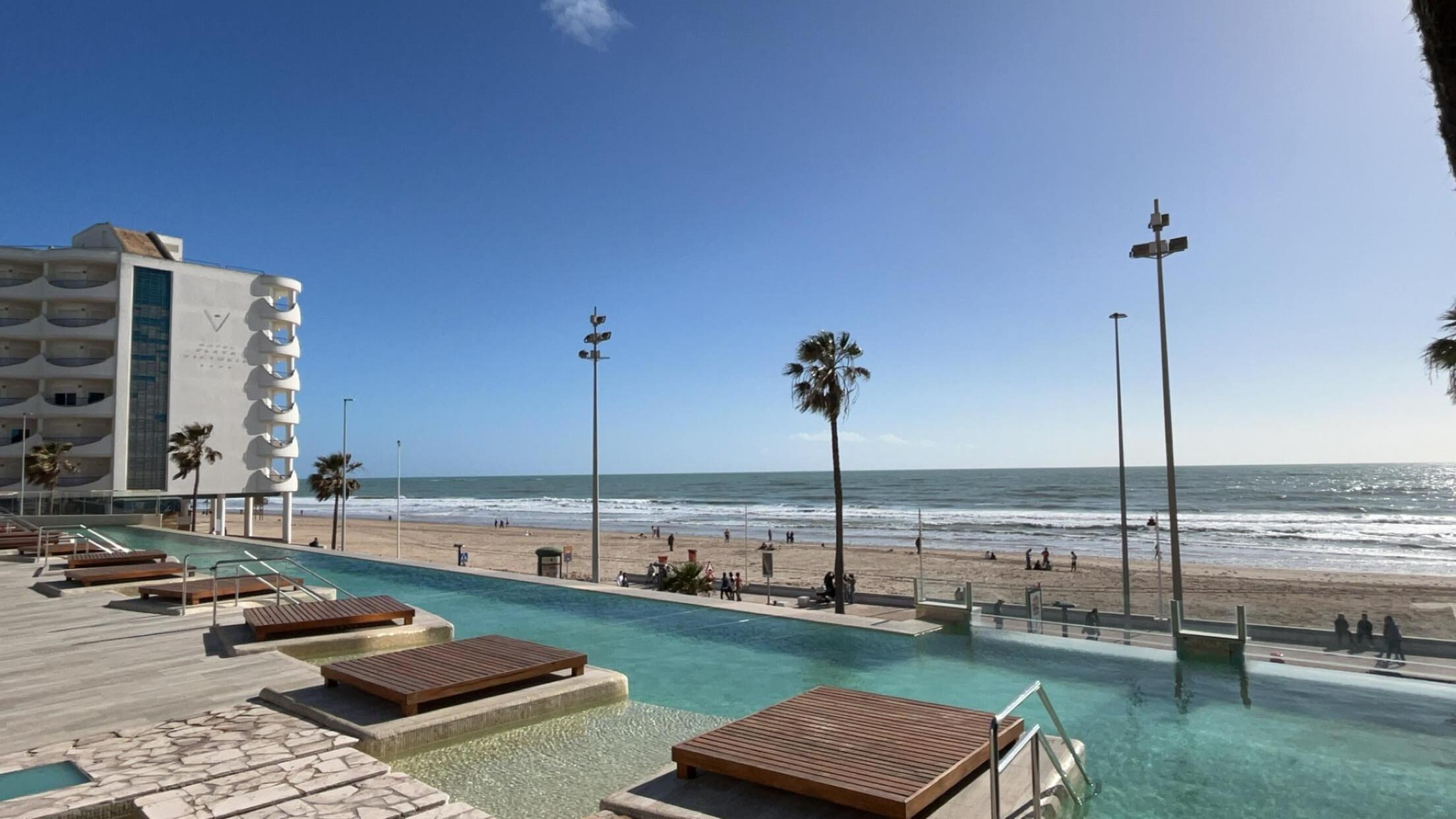 Pool area physically closed off despite the great warm weather in april