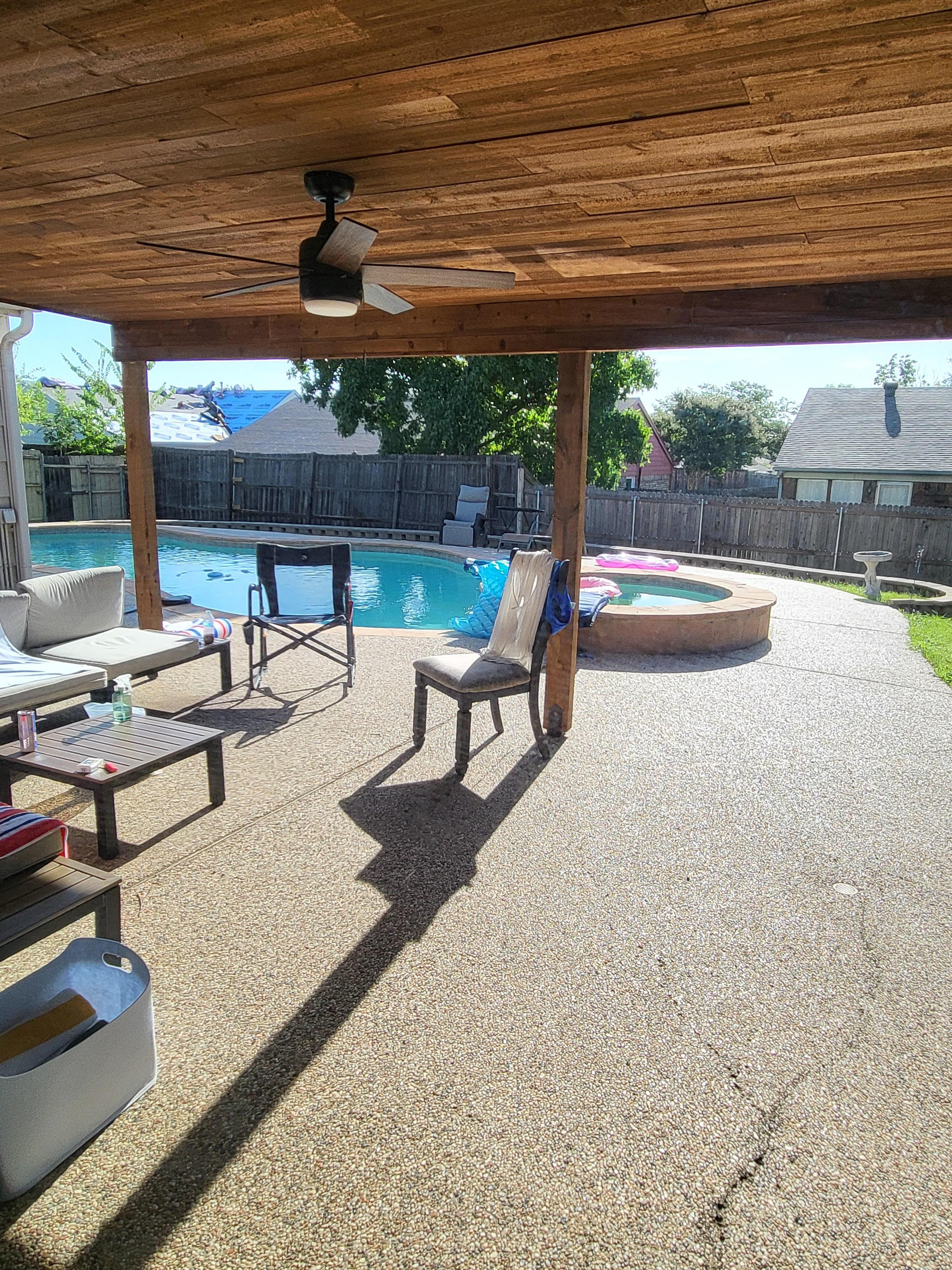 Backyard paradise.  Calm,  peaceful,  relaxing. 