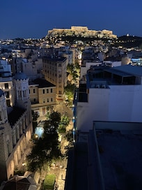 View from rooftop restaurant.