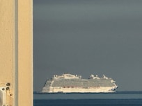 Cruise ships leaving.