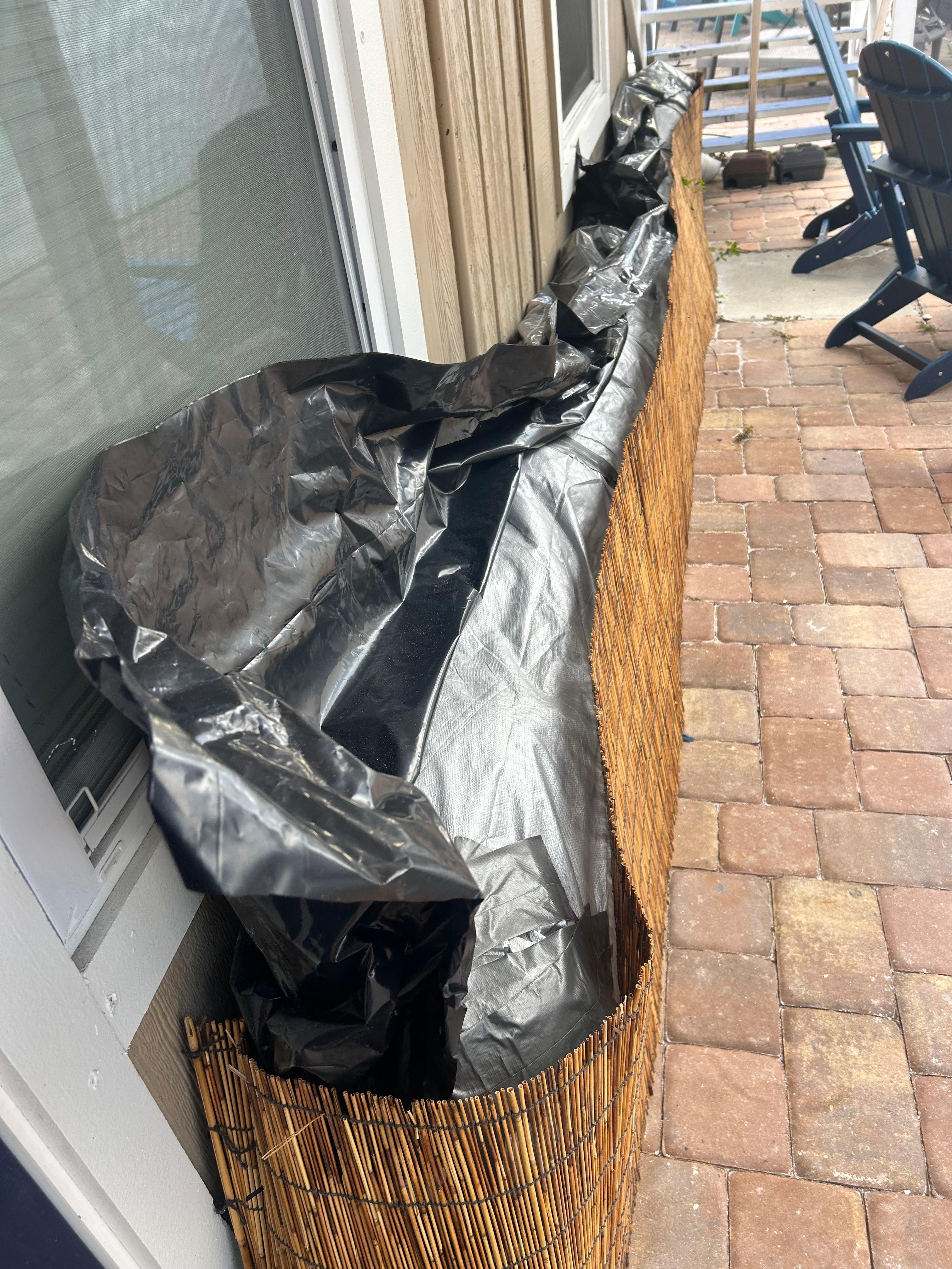 One section of the sandbags