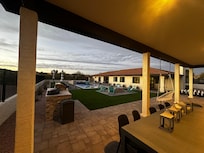 The outdoor layout is wonderful for gathering as a group or having one's own space