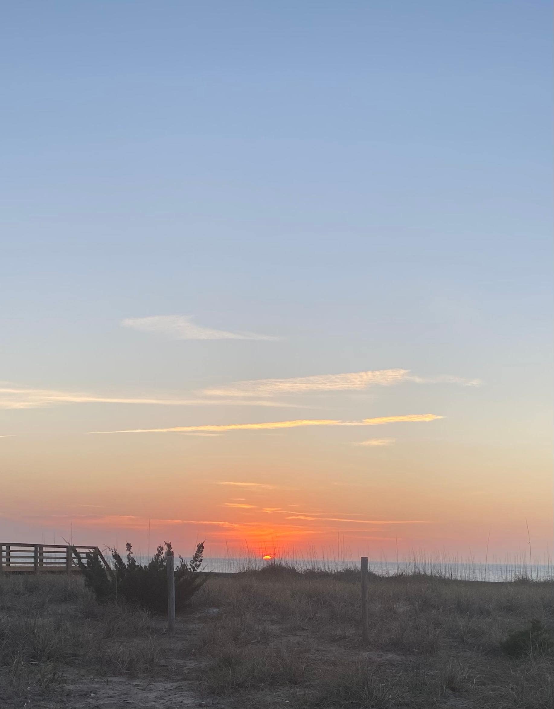 Sunrise from the blue bench.