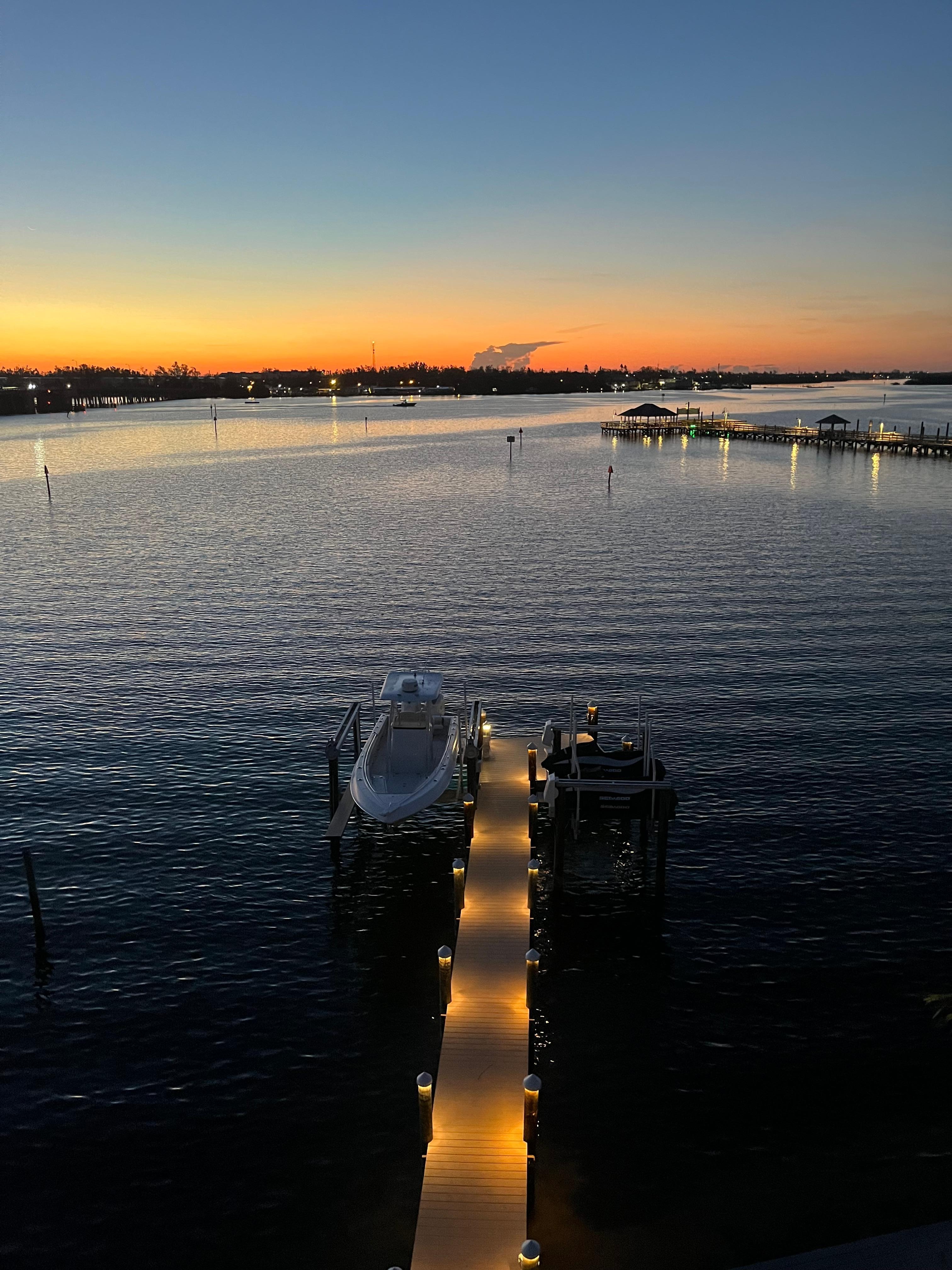 Sunrise from the rooftop deck.