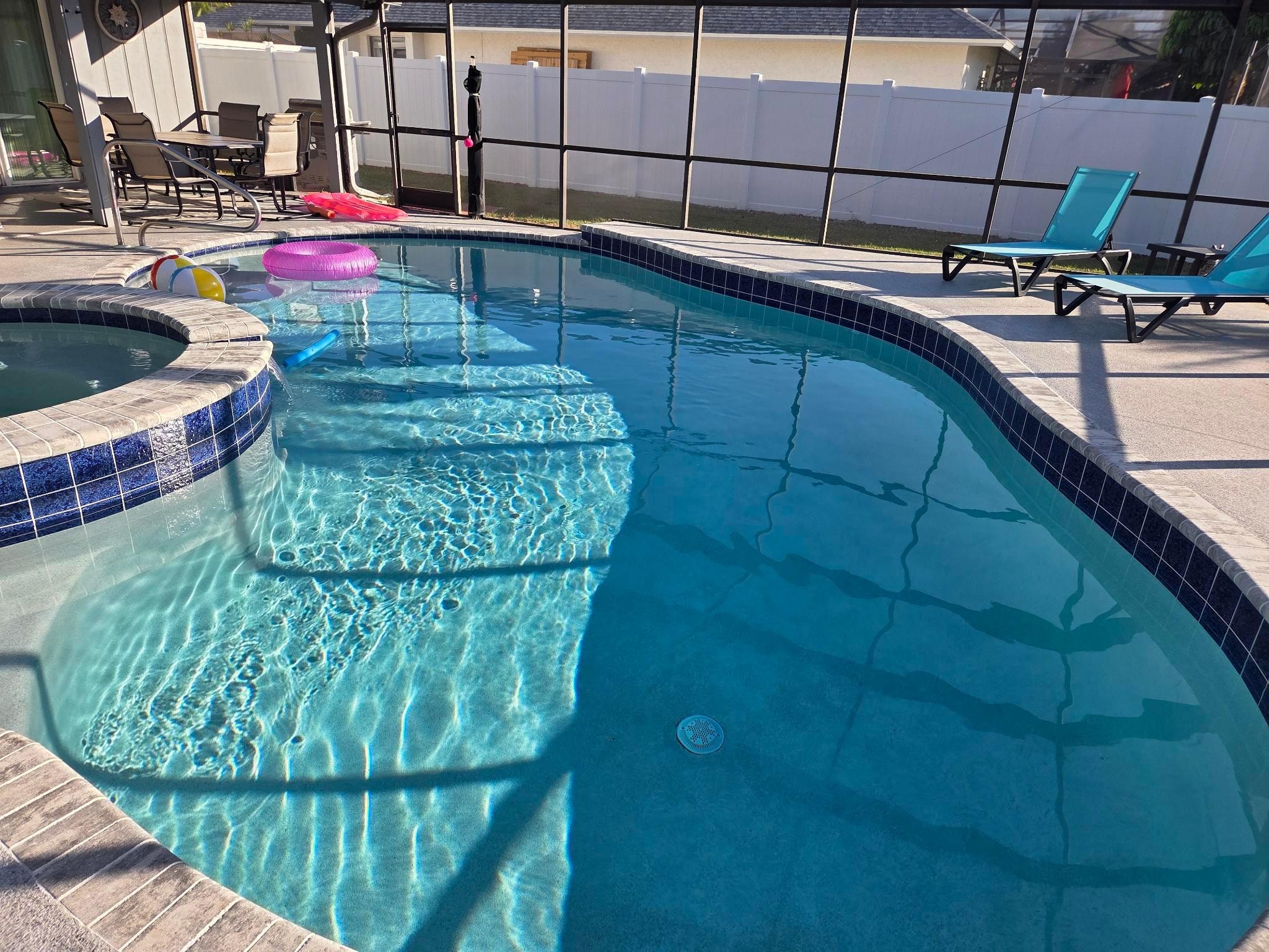 Hot tub was relaxing