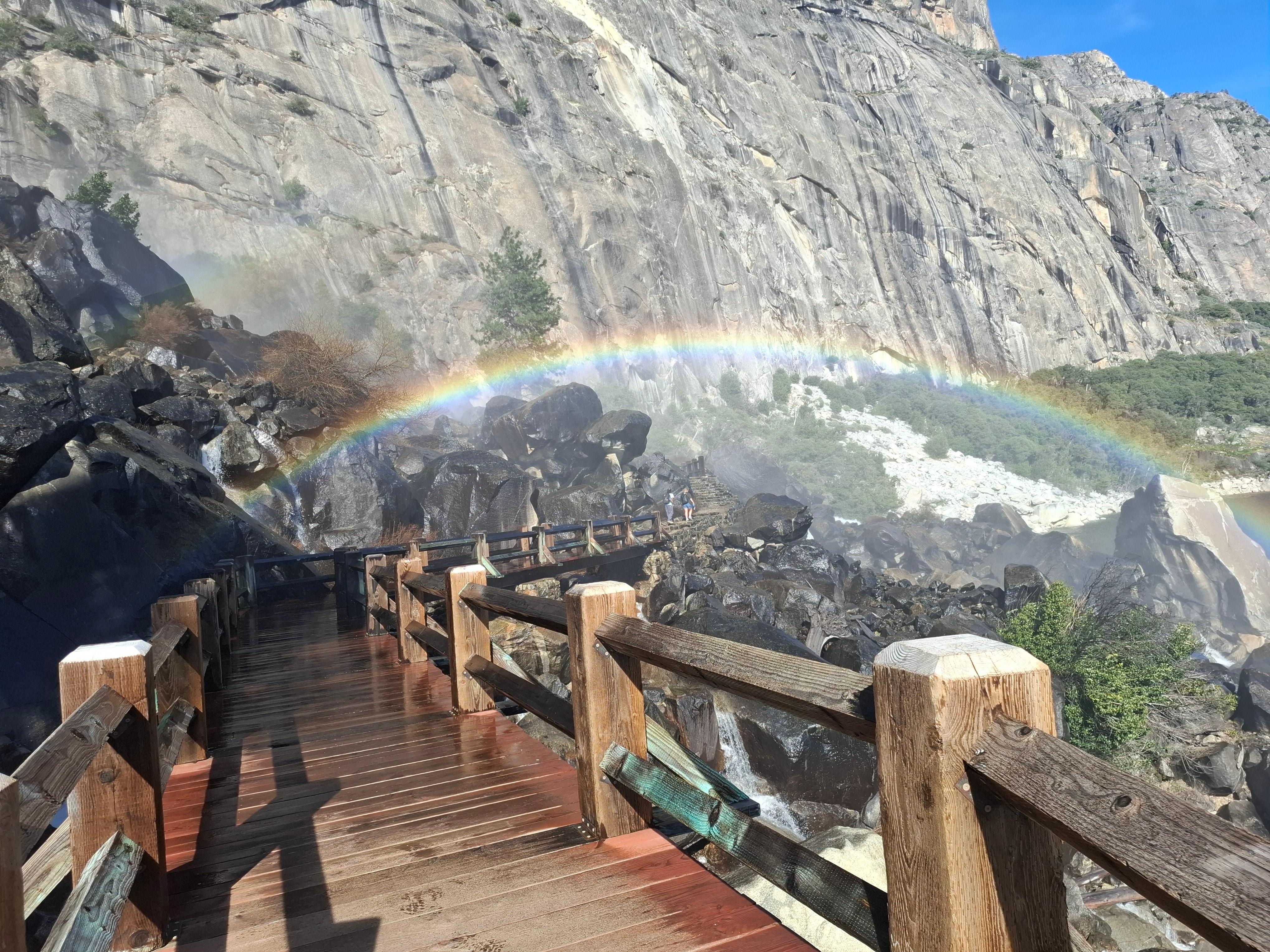 A complete rainbow at Wapama Falls.