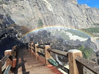 A complete rainbow at Wapama Falls.