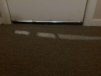 There was a 1/2 gap under the door and I had to roll a towel to stop the cold air from coming in.