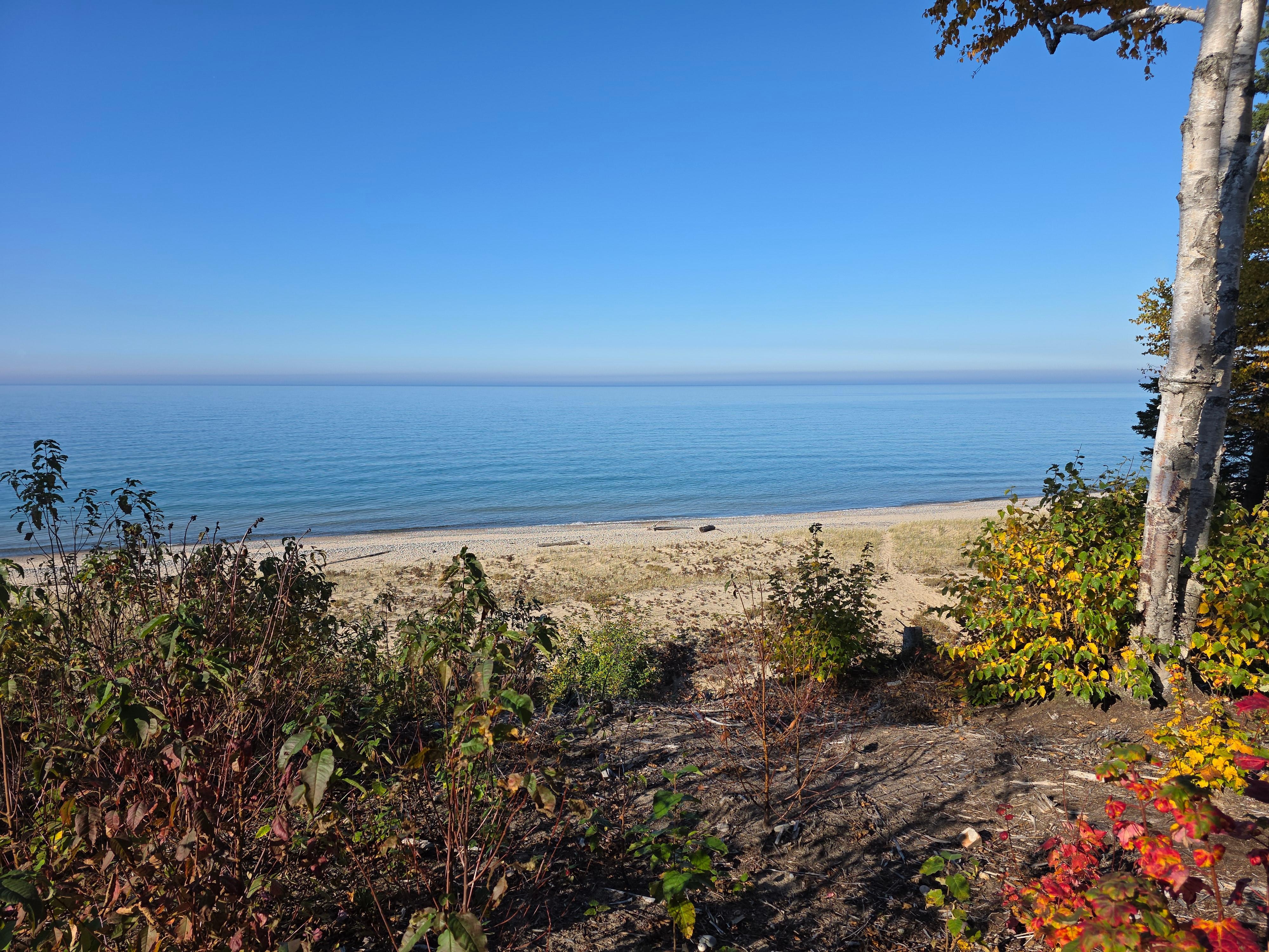 Beautiful beach view from the cabin.