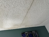 Water stains from leaks in ceiling.