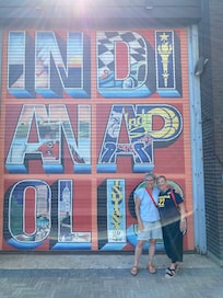 Great mural in the parking lot right outside the front door.