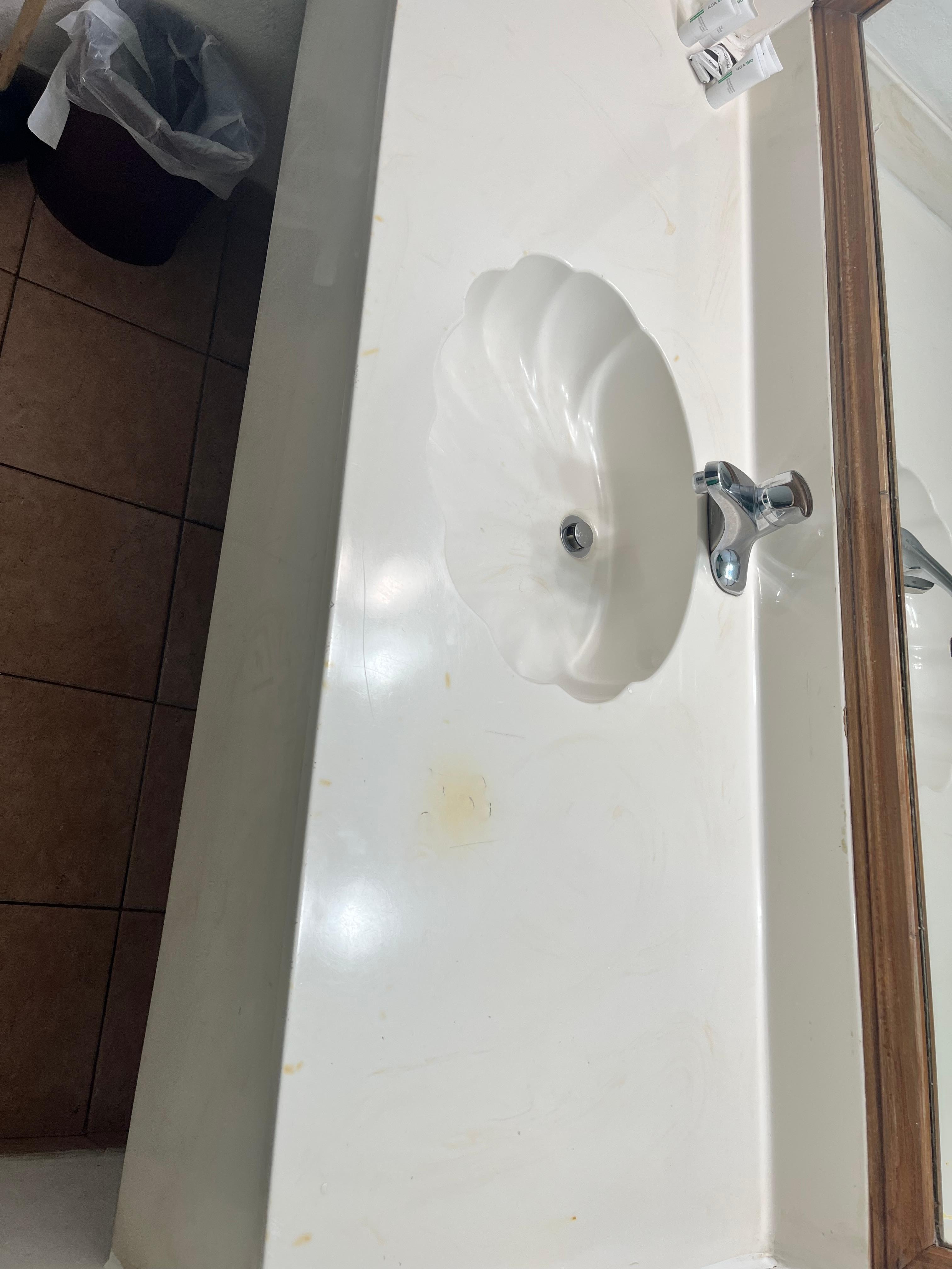 Stains on the countertop.  