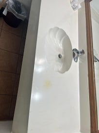 Stains on the countertop.