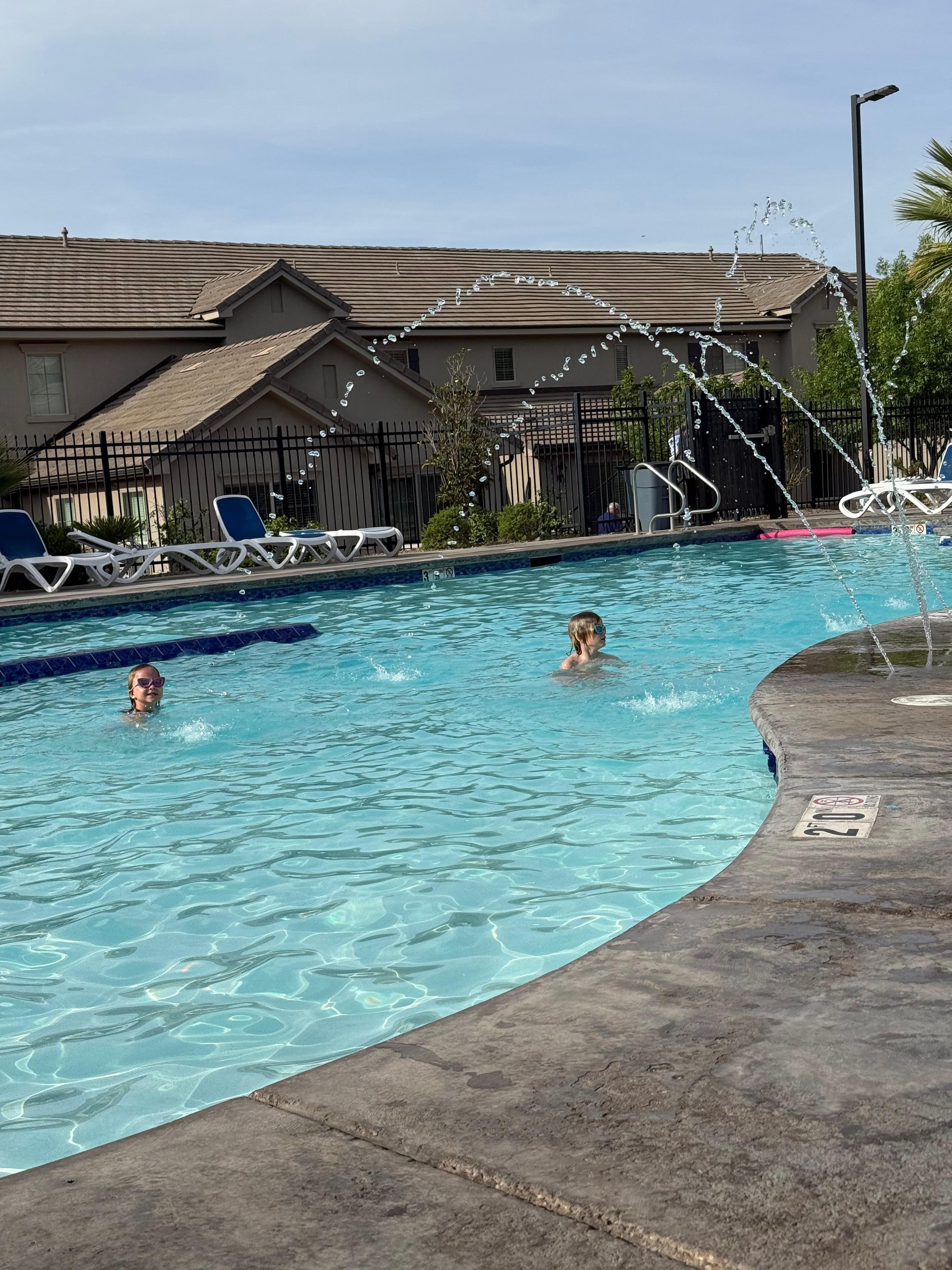 Loved that the pool had a shallow area for little ones. 