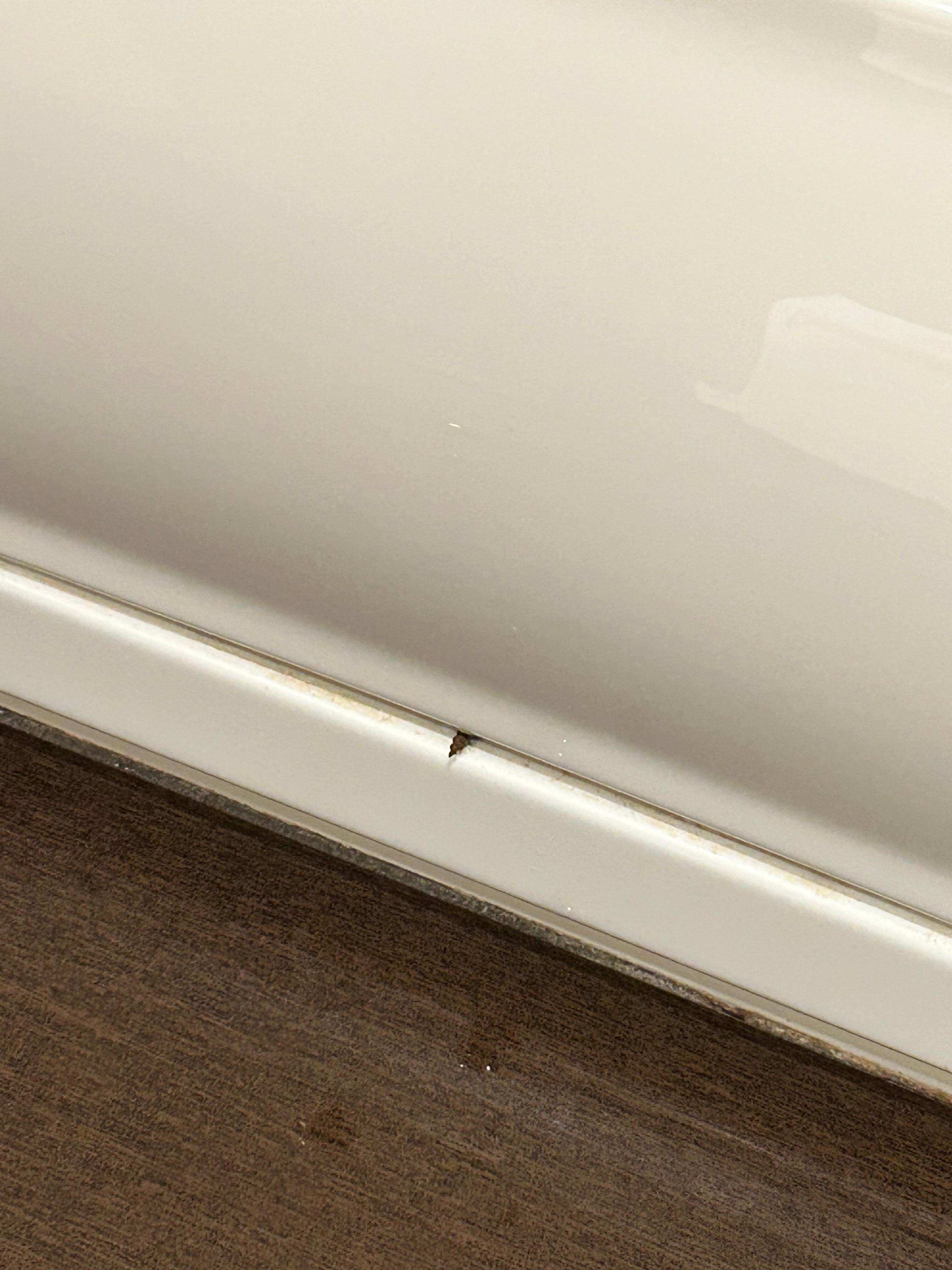 Screw sticking out of the bathtub 