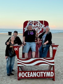 Large chair on the beach