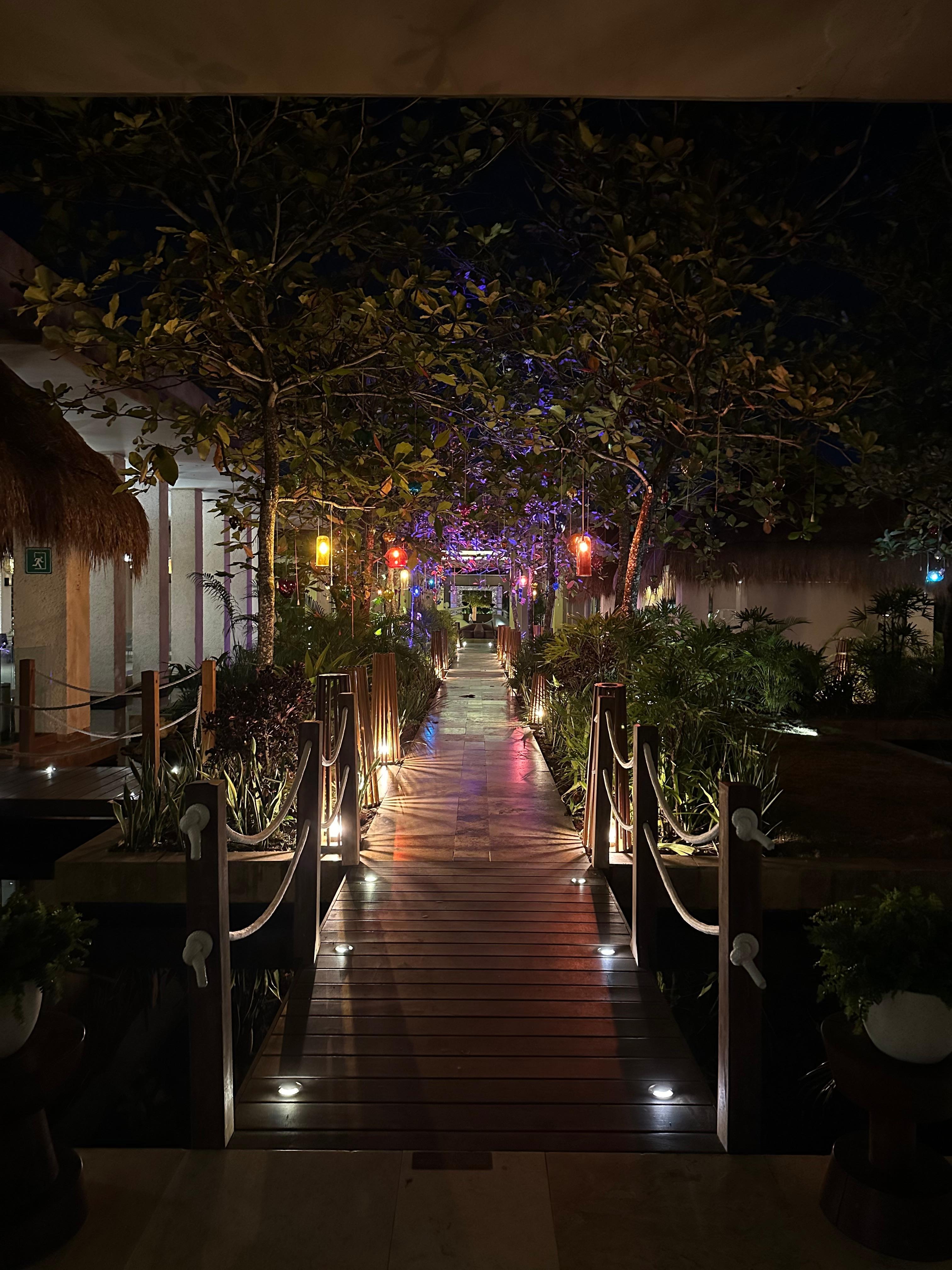Family side lobby at night.