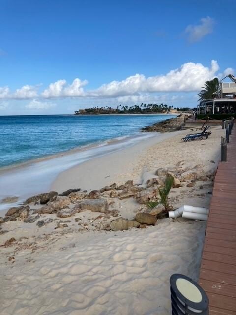 This is the only sandy beach at the resort.