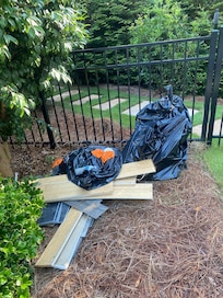 Pile of garbage near pool