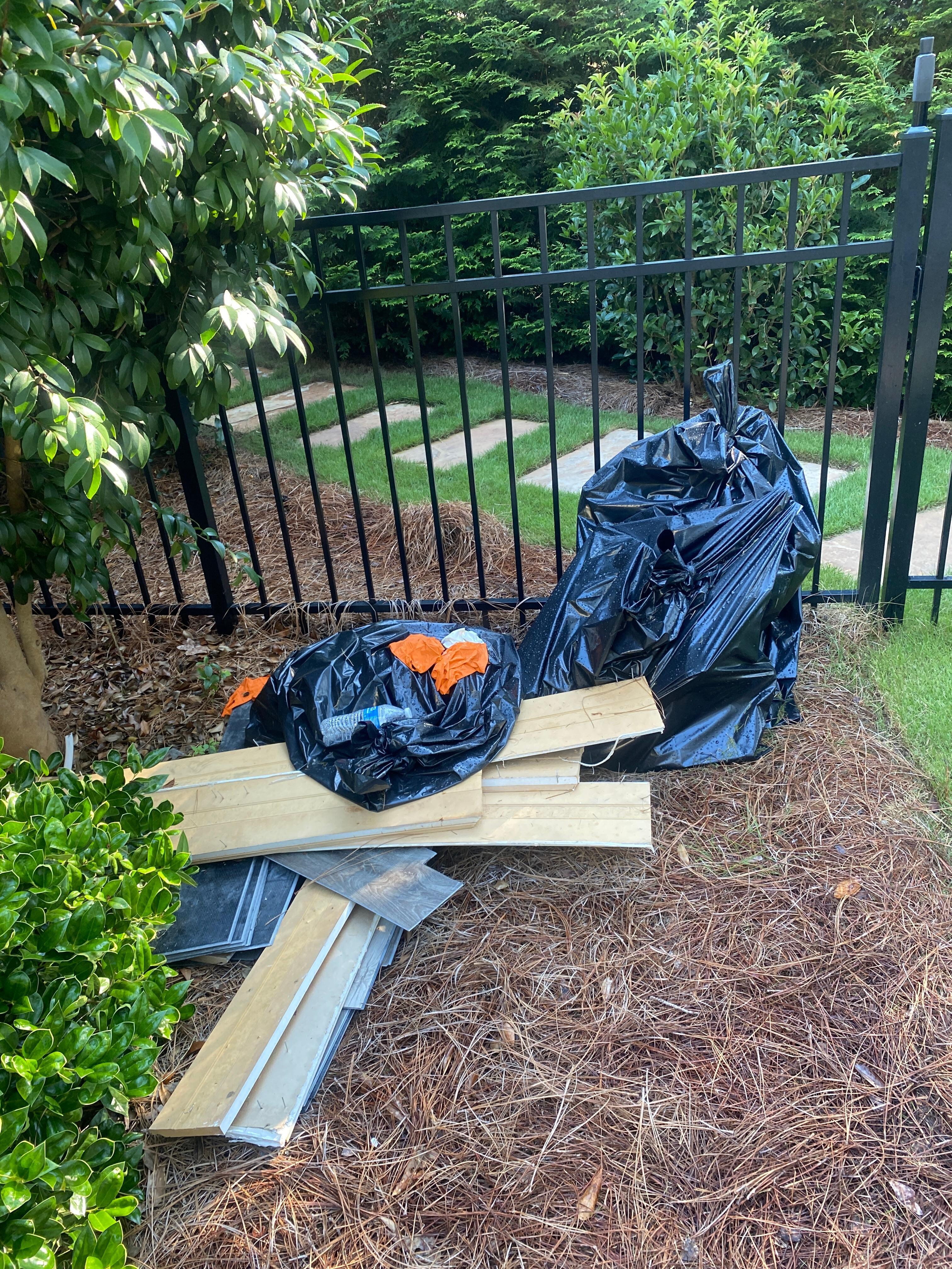 Pile of garbage near pool