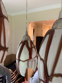 Broken glass on light fixture