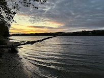 Sunset for the shoreline.