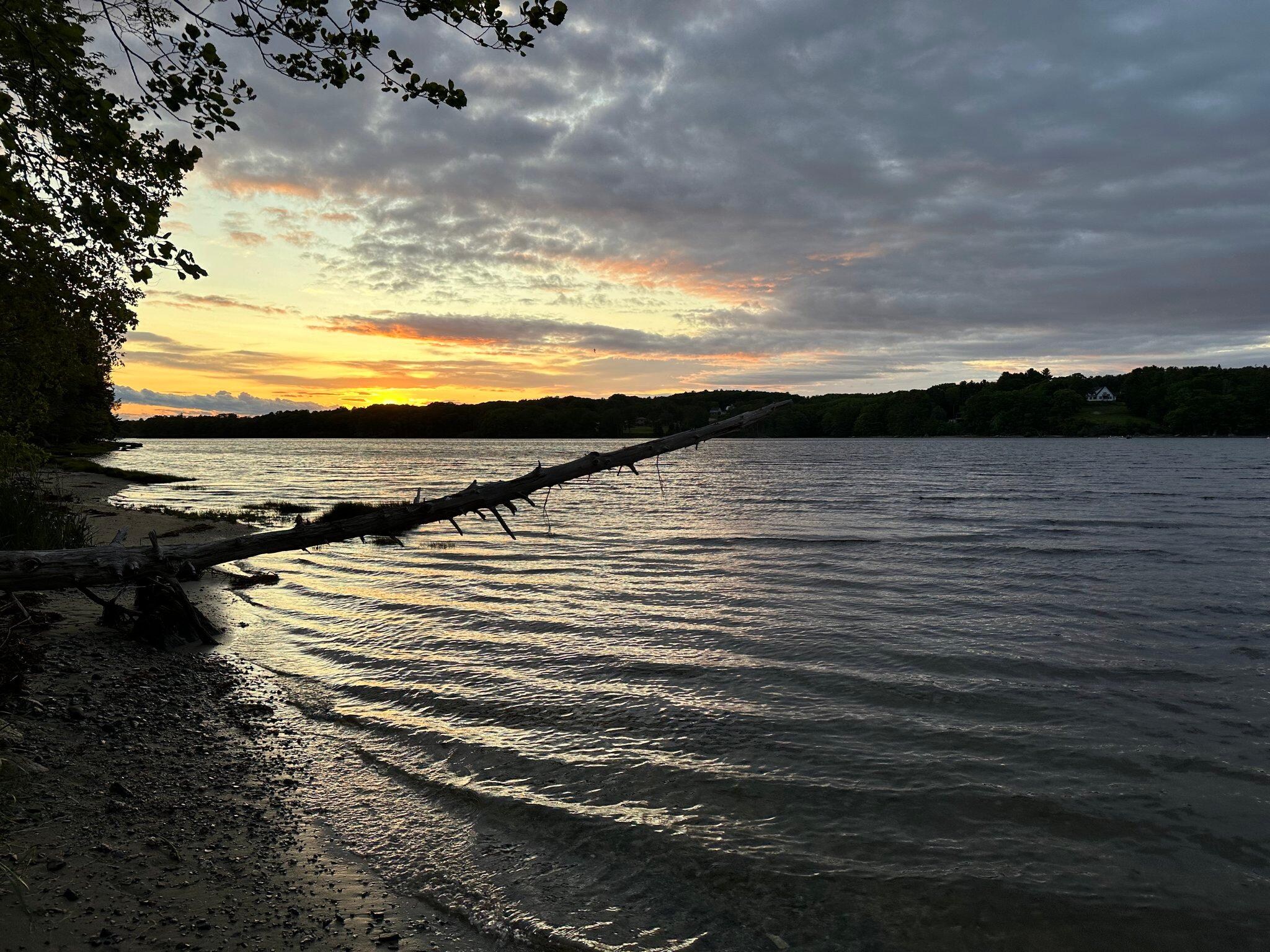 Sunset for the shoreline.