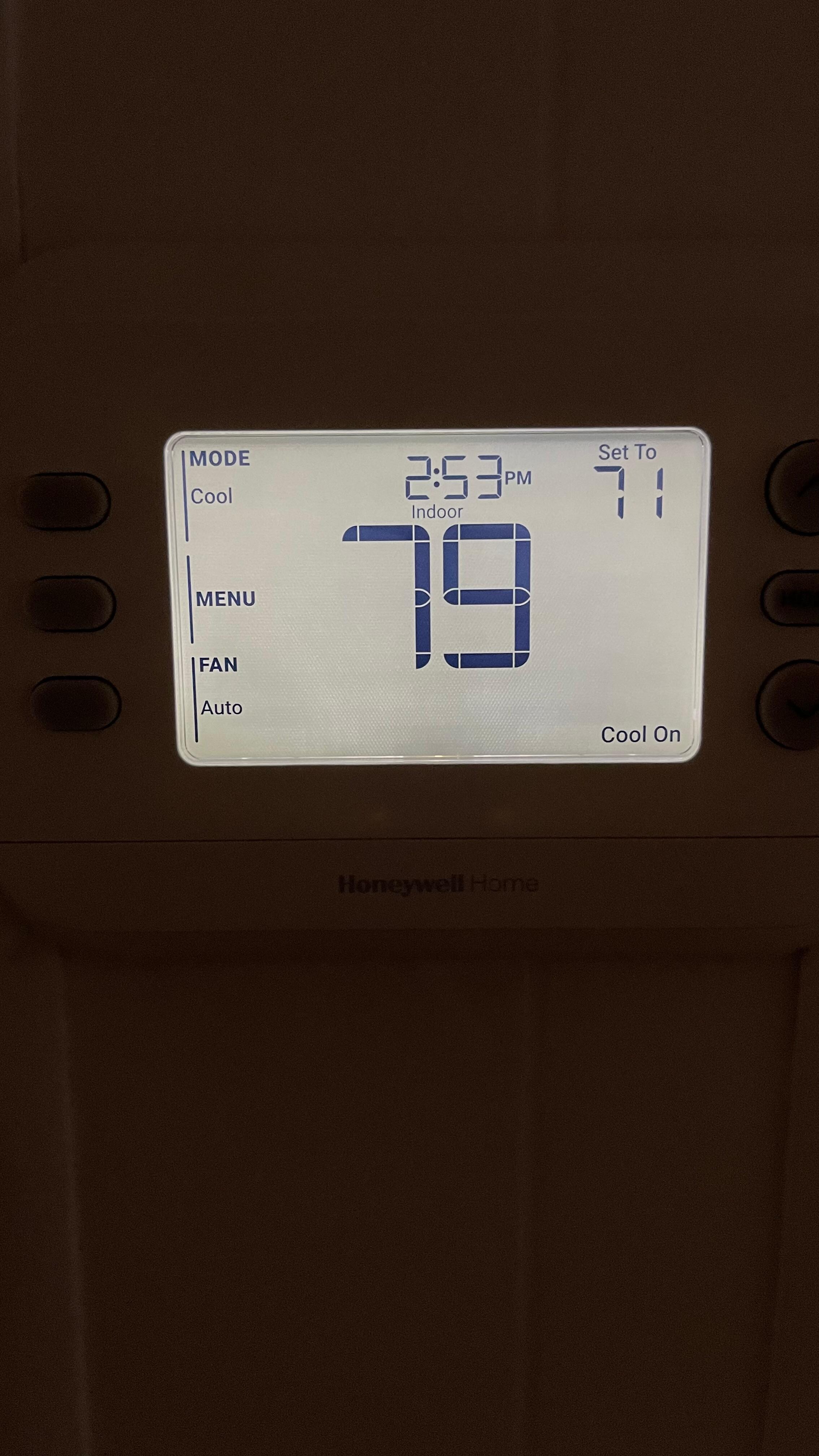 Set to 71 deg But only cooling to 79 deg