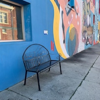 Bench outside the doir