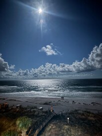 Moonlight reflecting on the water.