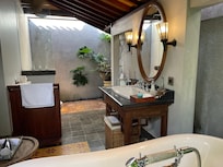 Bali outdoor, under cover bathroom.