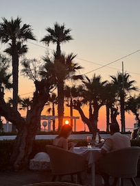 Table with a view in the trstaurant