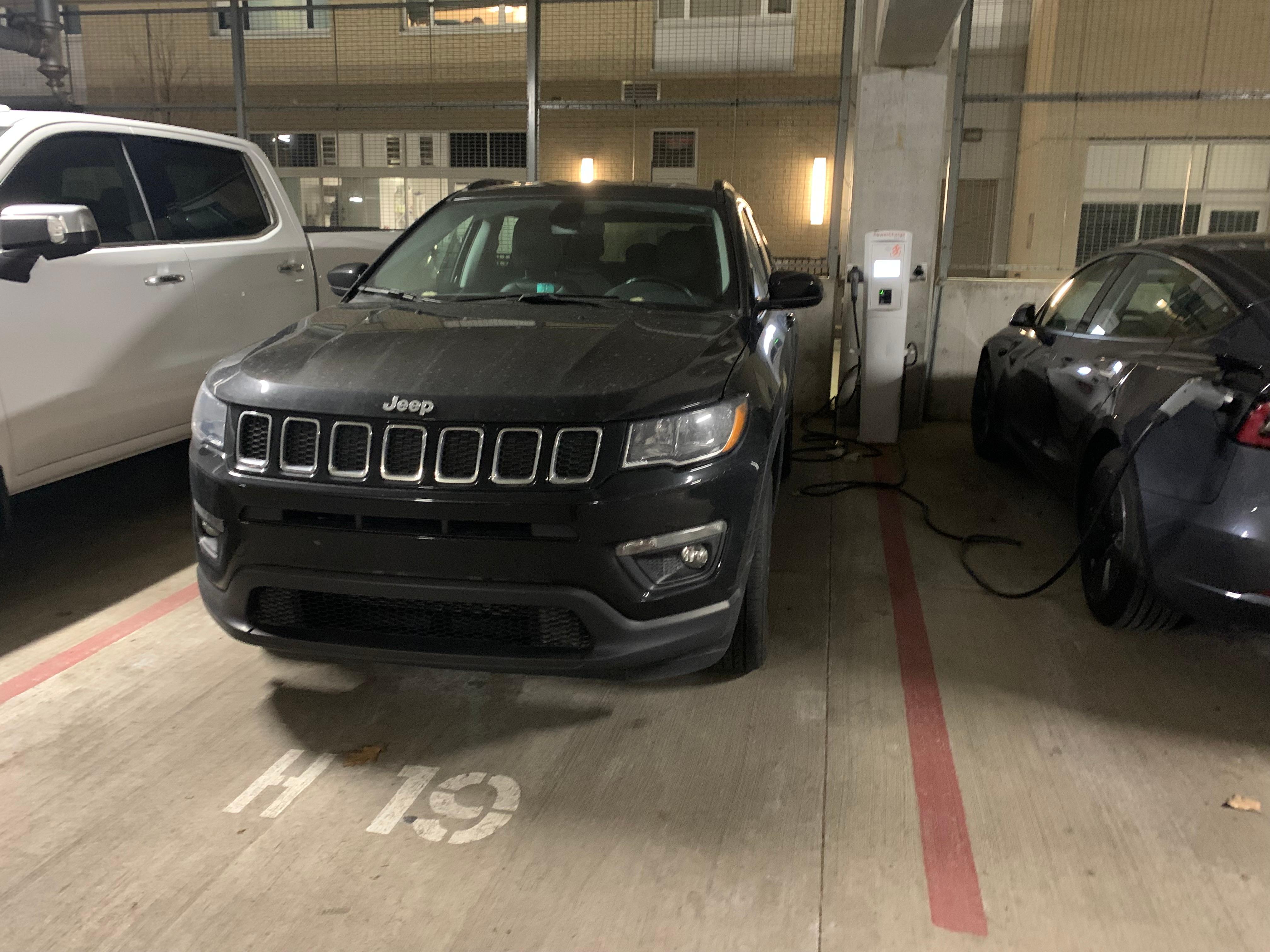 EV charger blocked by ICE car