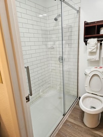 Shower and toilet near