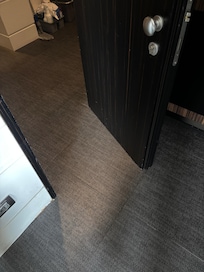 Not much room between door and wall