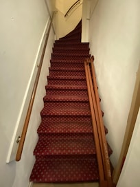 Stairs! We managed them. Some renovations going on at the time of our visit and lift was out of action.