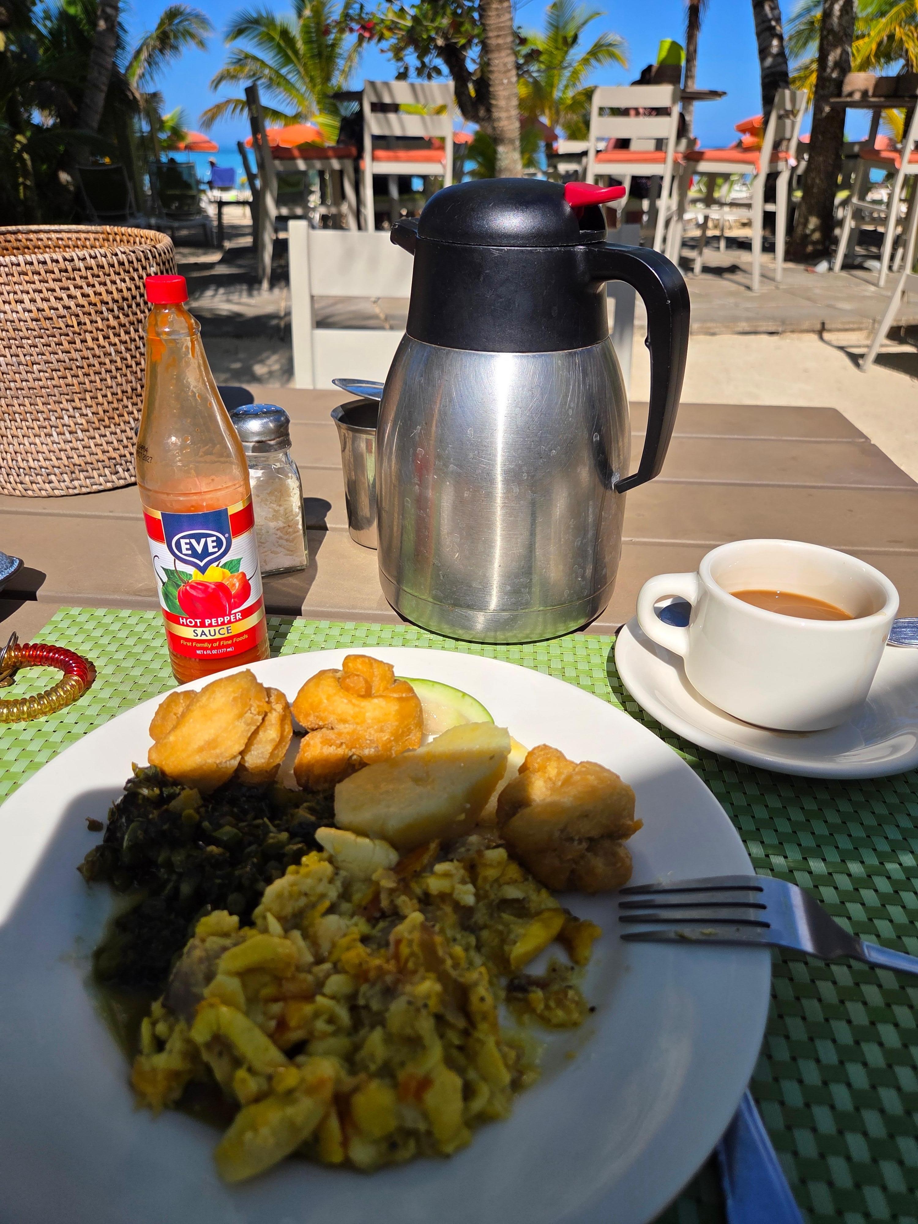 Ackee and saltfish for breakfast