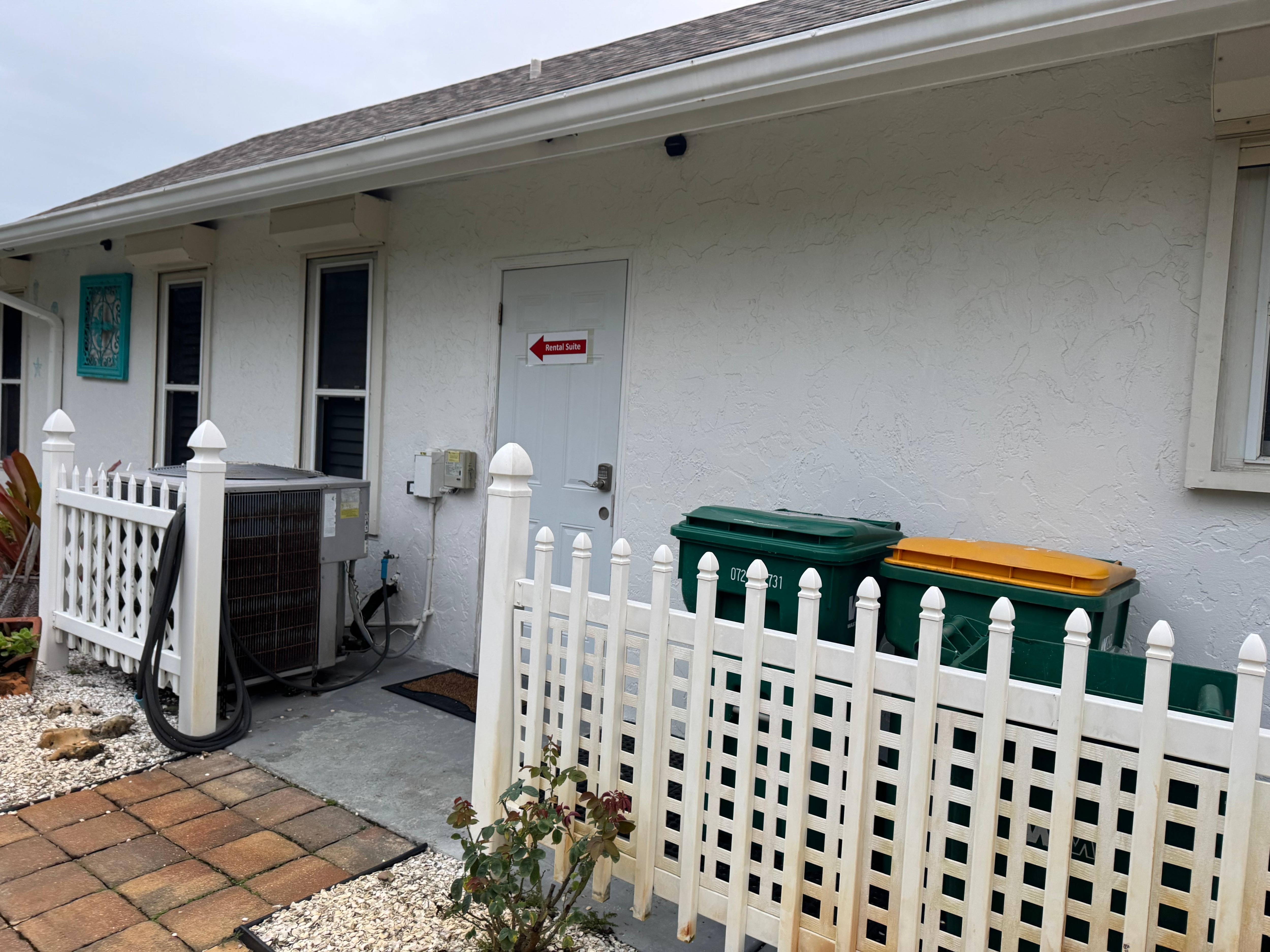 This is your side of the property, very different from the photos she’s advertised for the rental. 