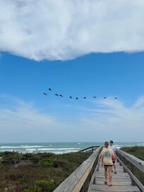 Boardwalk a short drive from condo, but parking is tight.