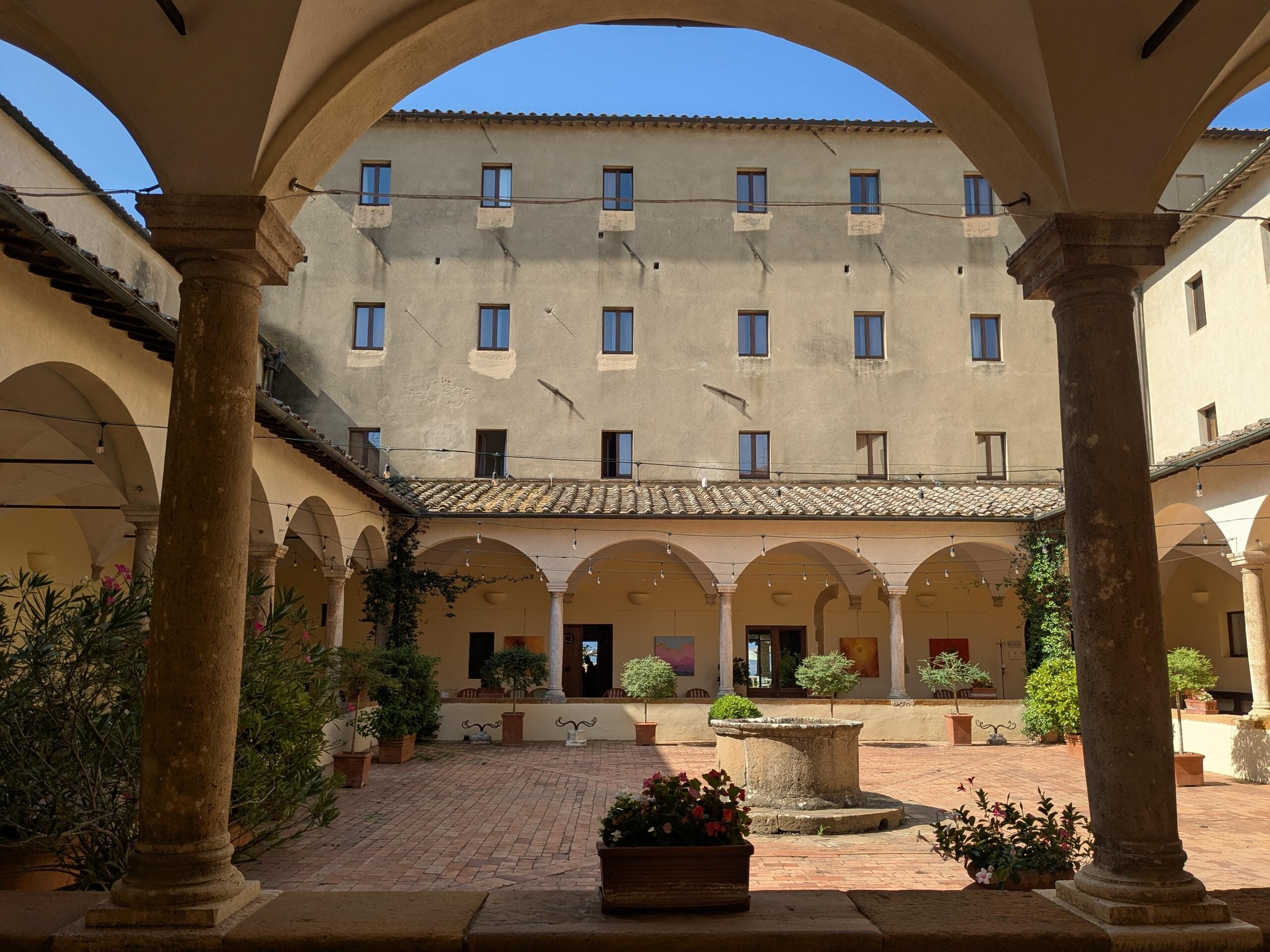 The cloistered courtyard 