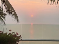 Sunrise from rooftop pool