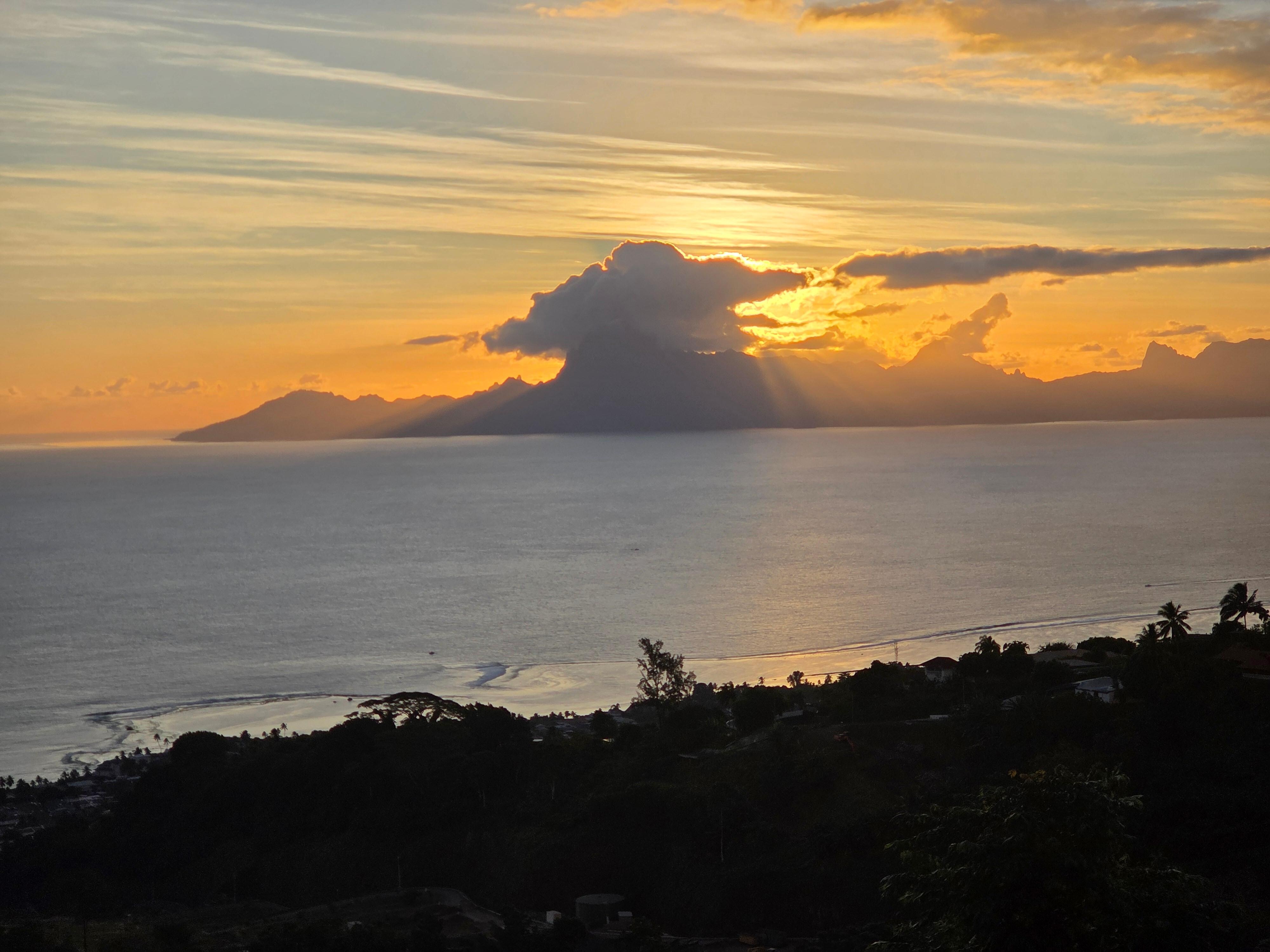 Incredible sunsets over Moorea.