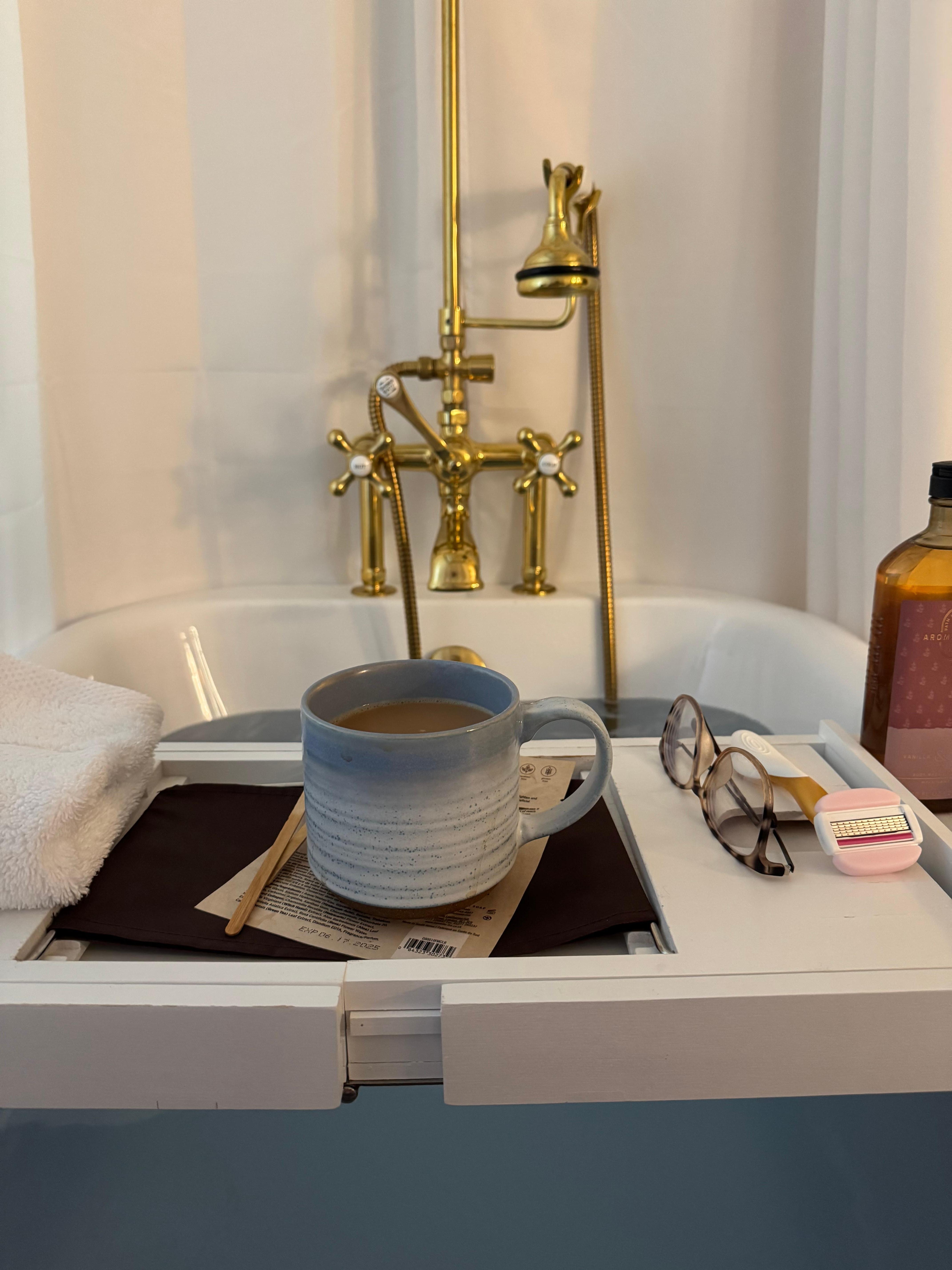 Nice bath with morning coffee 