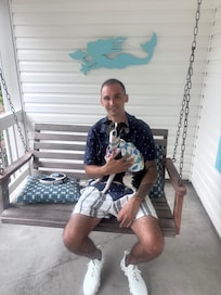 Patio with our pup!