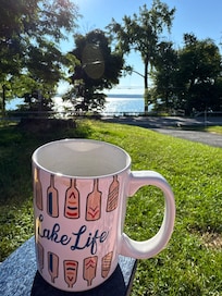 Morning coffee in the front yard!