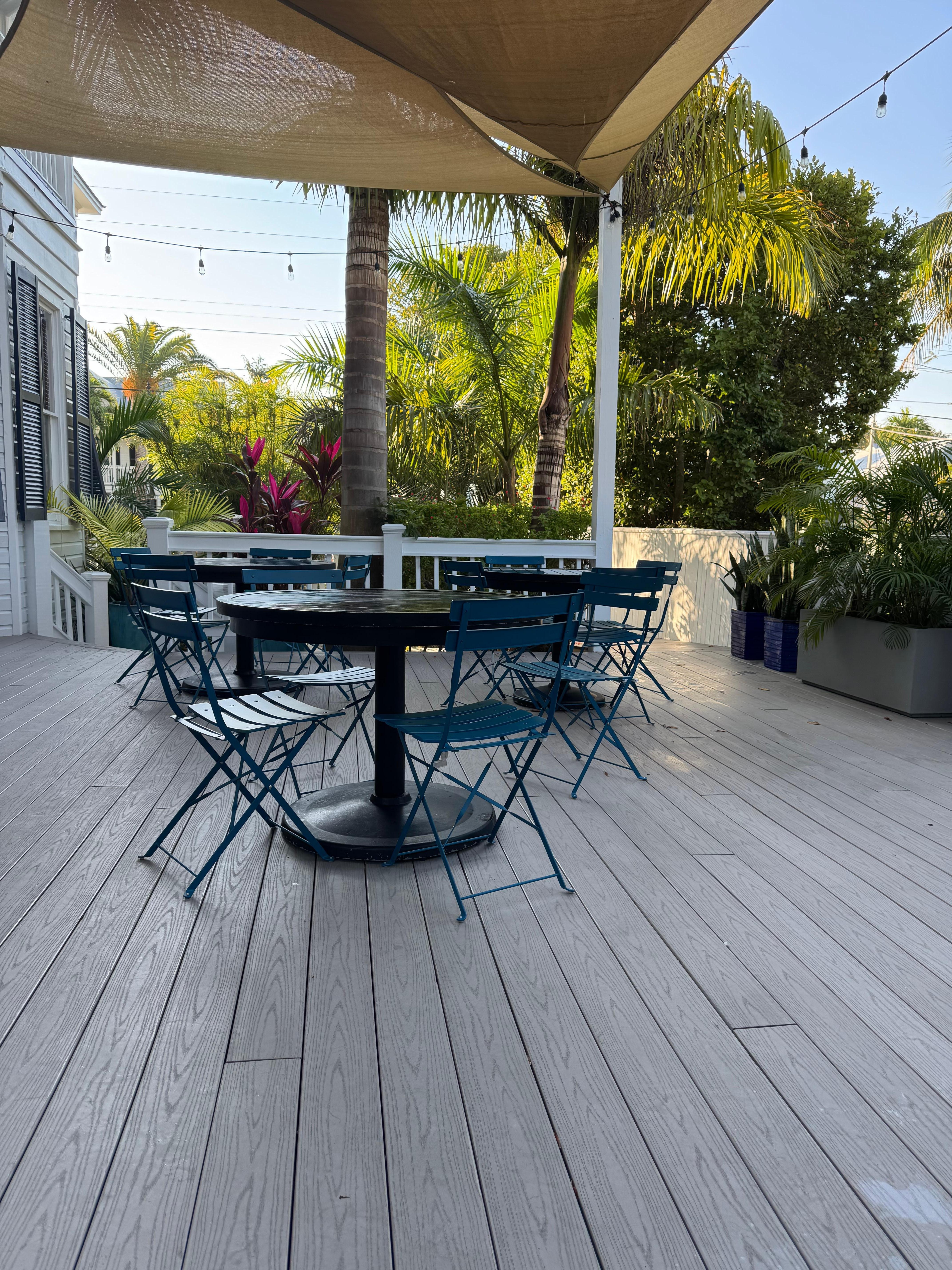 Great deck for coffee and breakfast 