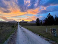 Driveway to cottage. Sunsets were spectacular!