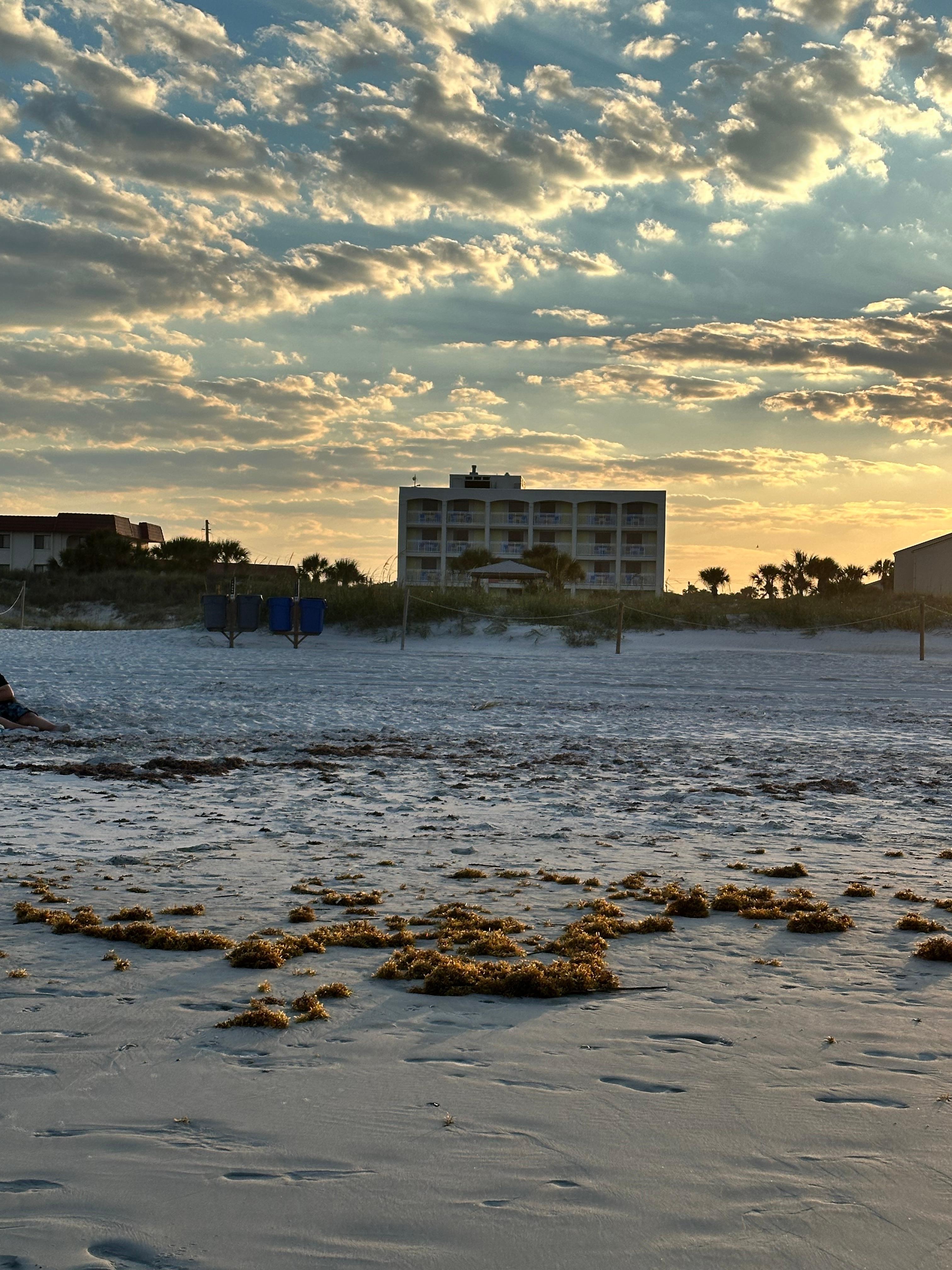 From the beach looking towards the hotel